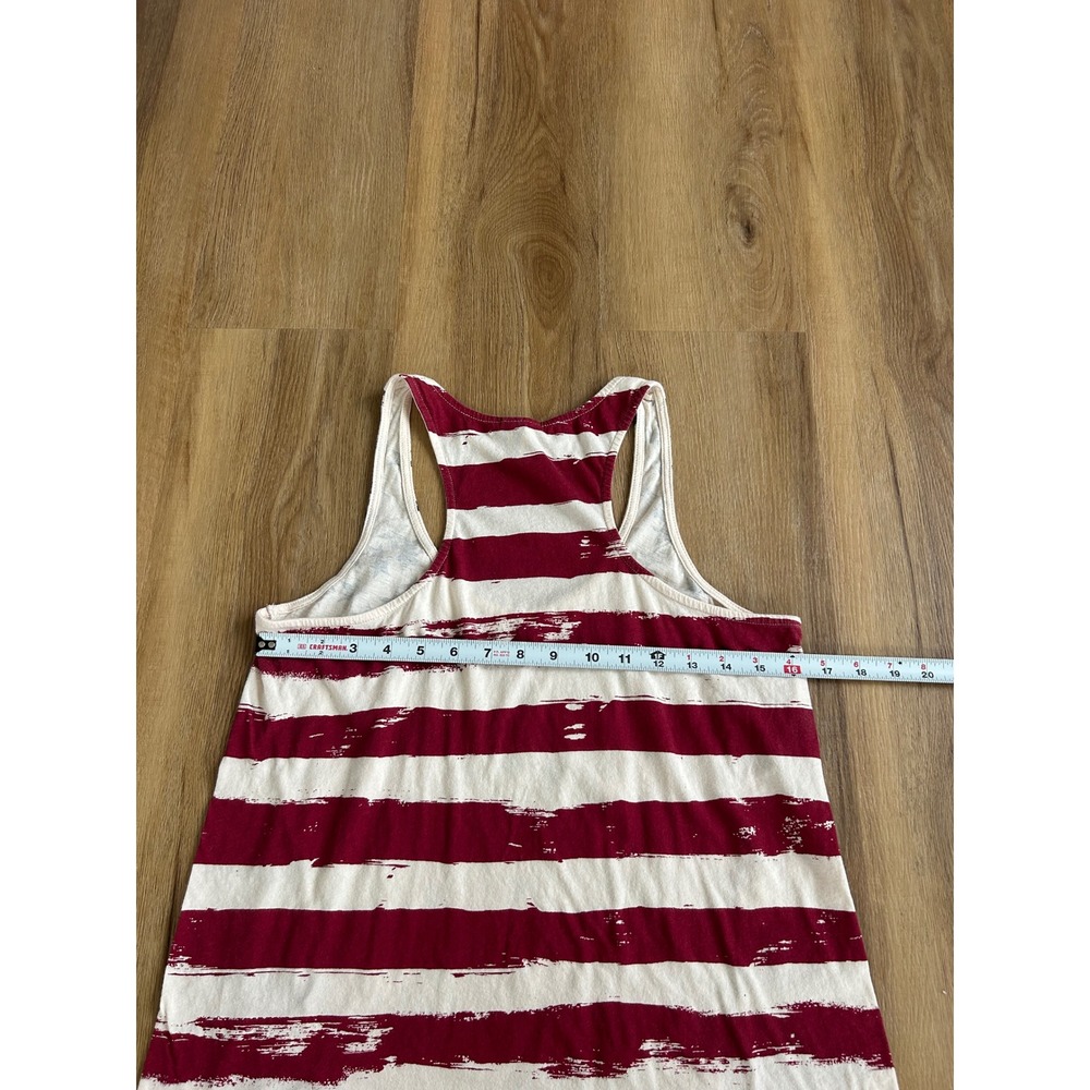 Y2k Cotton Flag Racerback Tank Top Small Stars Stripes USA July 4th Patriotic - Picture 7 of 8